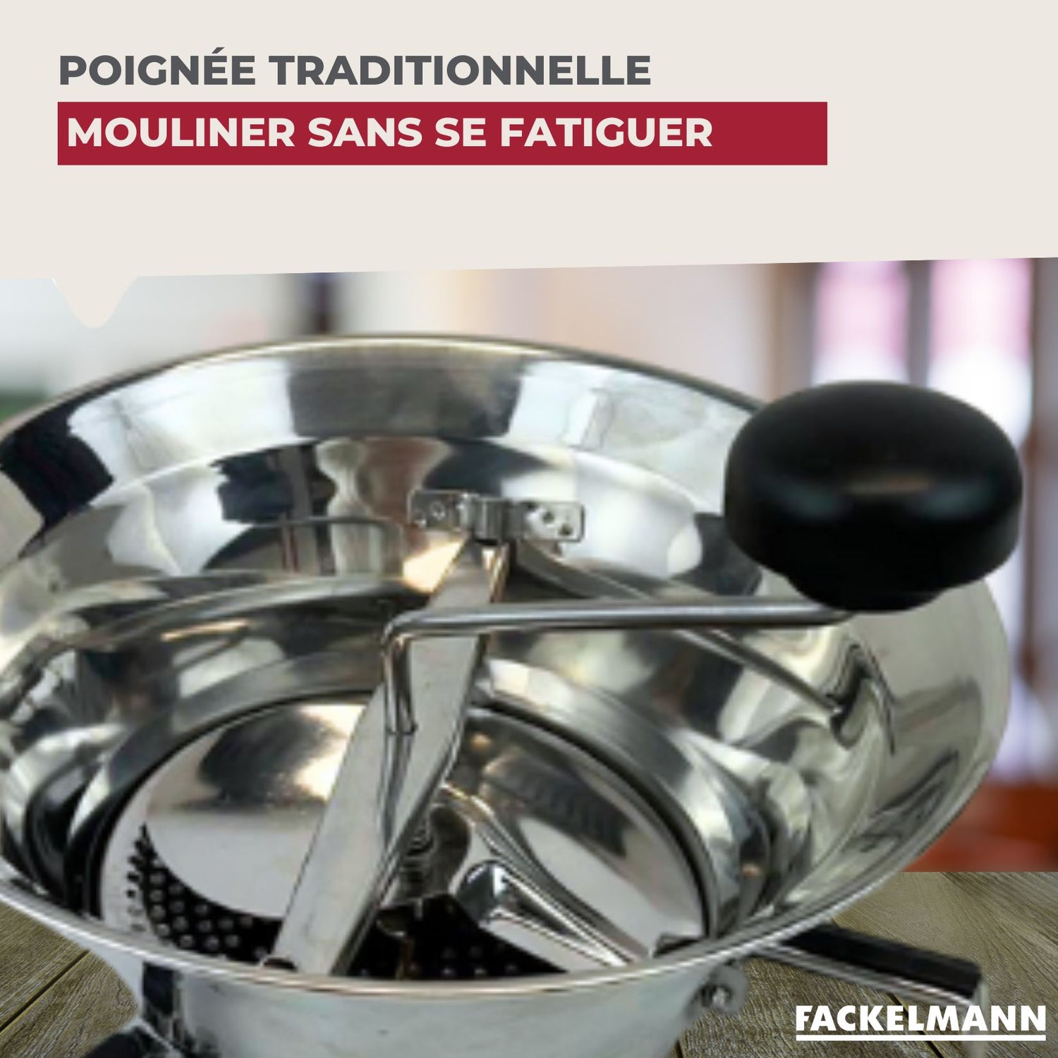 HENDI 515501 Moulin à Légumes Inox - 2 Disques Coupe Grossière Et Fine