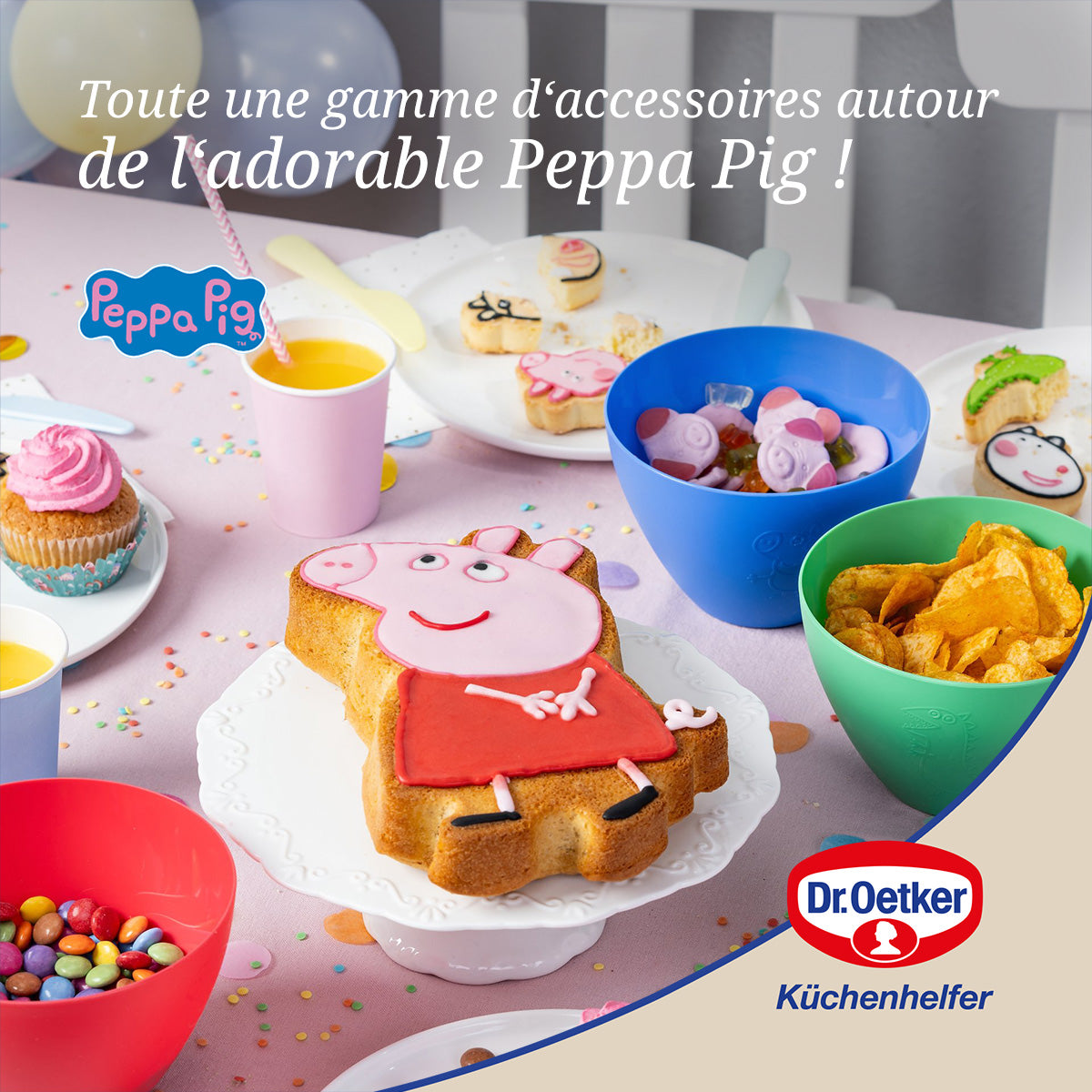 Set de 4 tampons et emporte-pièces pour enfants Dr. Oetker Peppa Pig 