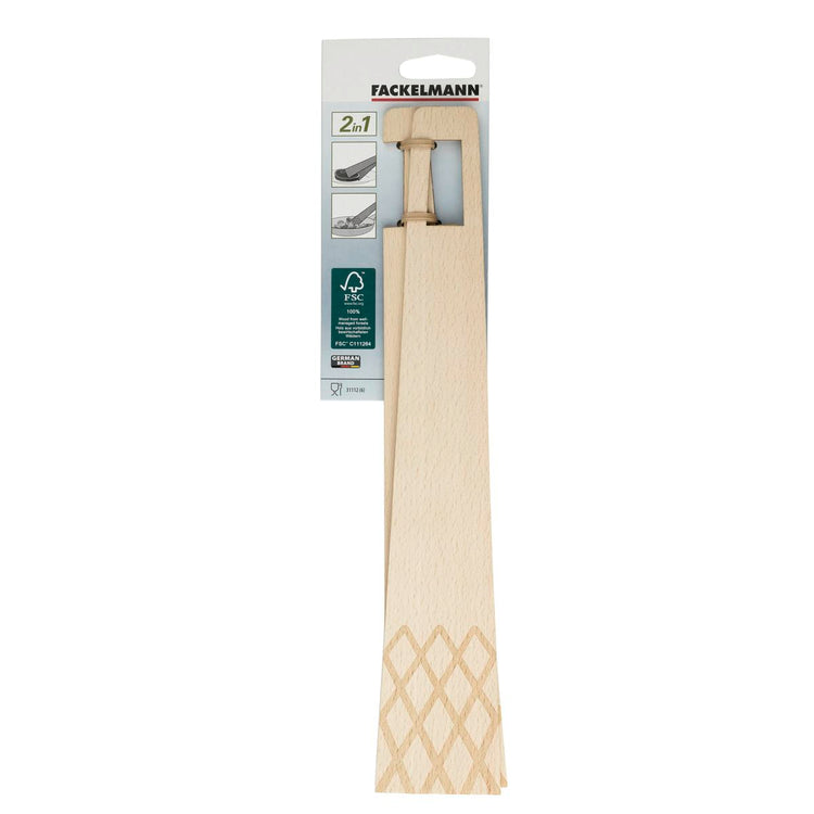 Pince de cuisine et spatules de cuisine 2 en 1 en bois FSC Fackelmann Eco Friendly