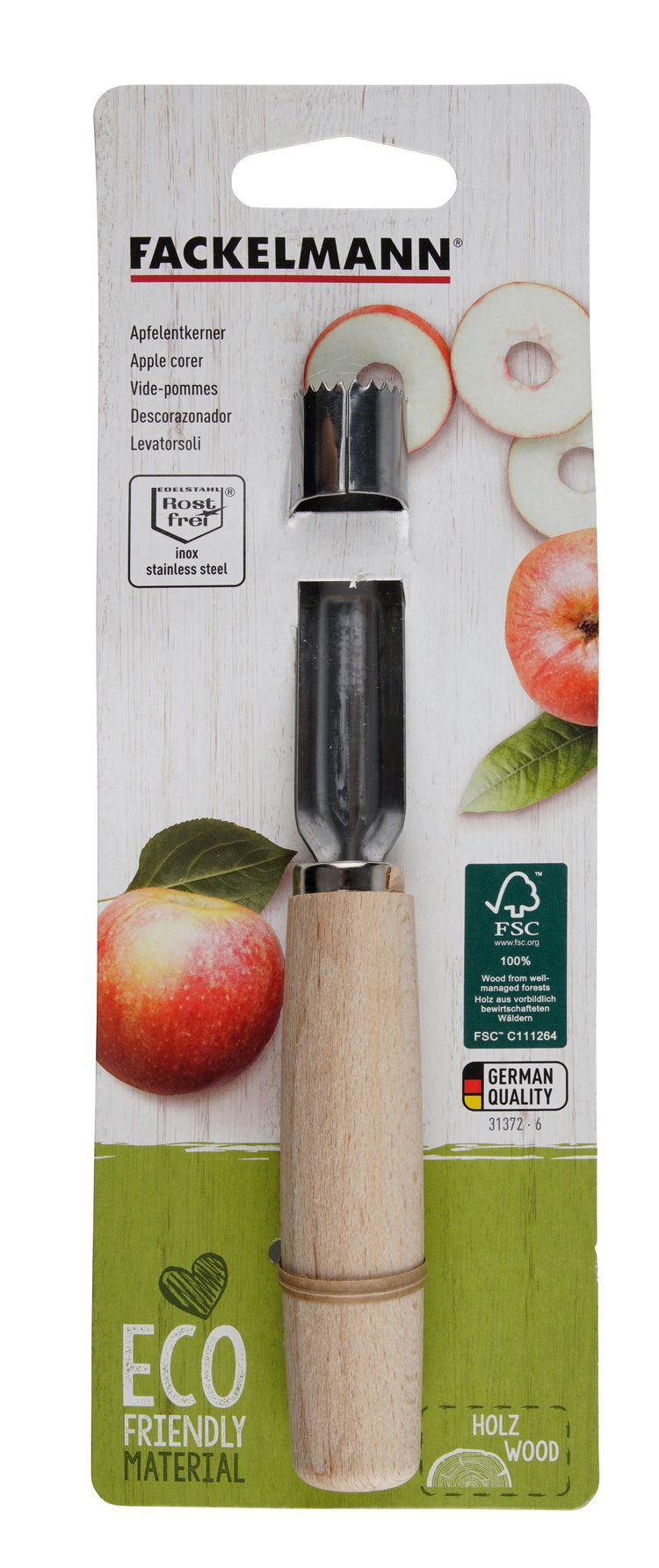 Vide pomme manche en bois de hêtre FSC 16,5 cm Fackelmann Eco Friendly
