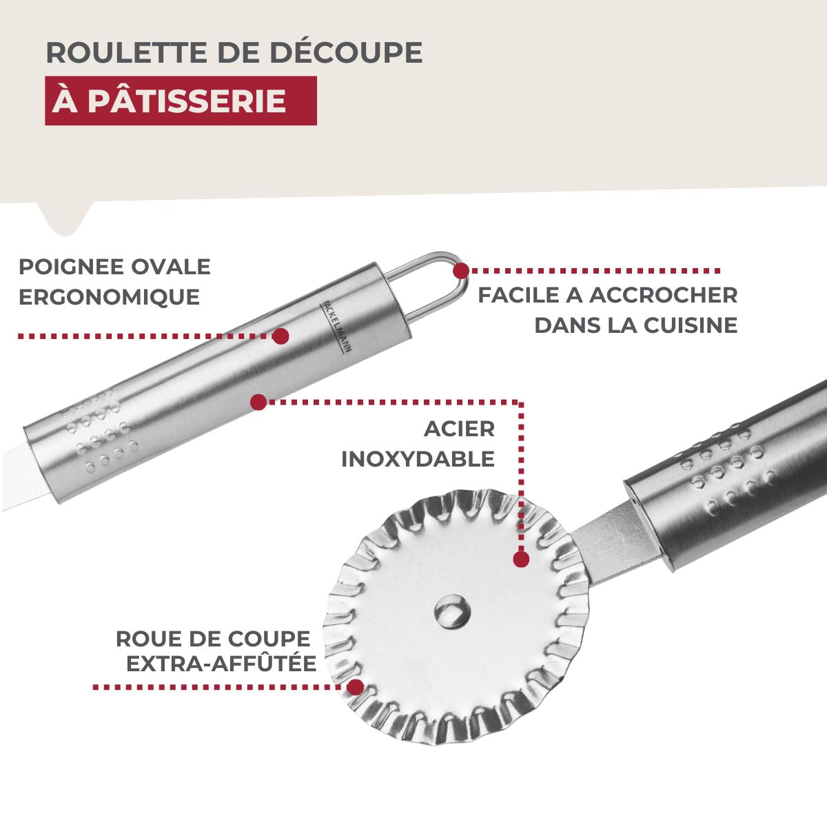 Roulette de pâtisserie Fackelmann Ovale limited edition