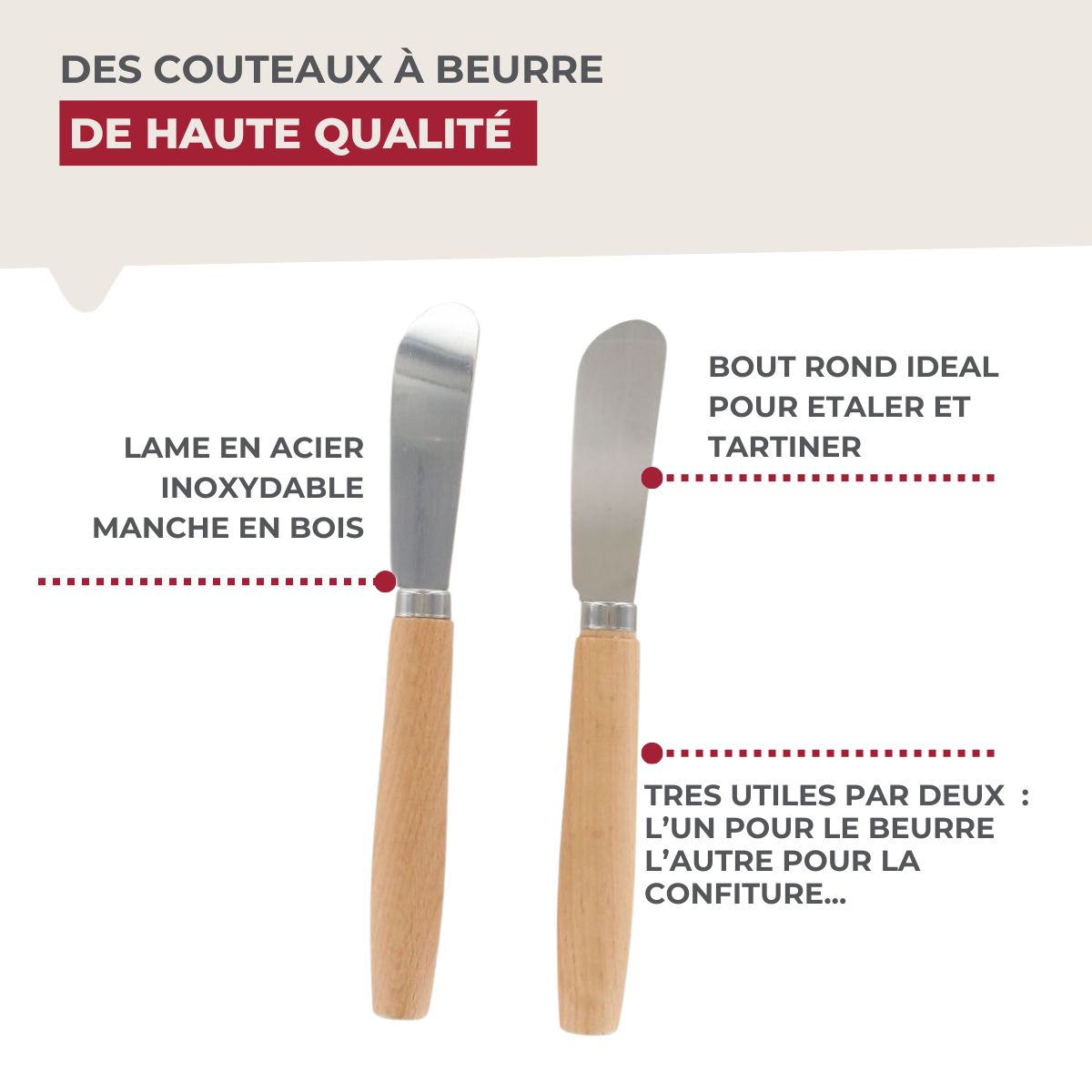 Lot de 2 couteaux à beurre Fackelmann Sybarys