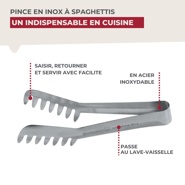 Pince à spaghettis, de cuisine en  Acier inoxydable Fackelmann