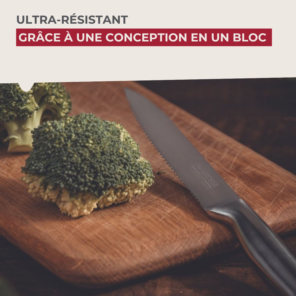 Couteau de cuisine professionnel lame crantée Nirosta Star