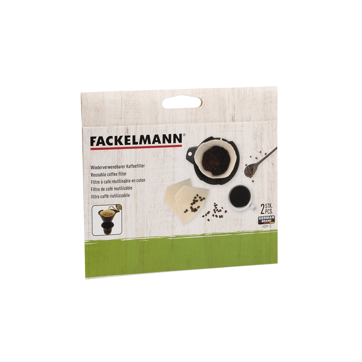 Lot de 2 filtres à café réutilisables en coton Fackelmann