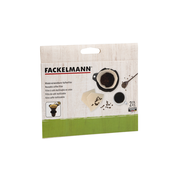 Lot de 2 filtres à café réutilisables en coton Fackelmann