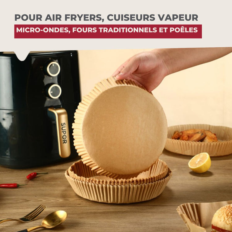 50 Moules en papier air fryer ronds 16 cm Fackelmann