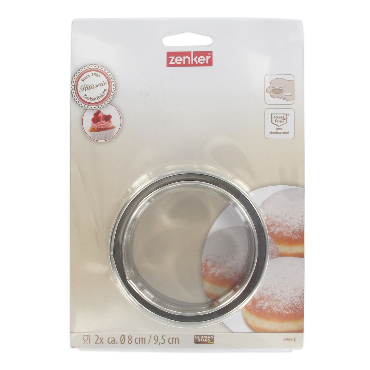 Lot de 2 emporte-pièces ronds pour beignet Zenker