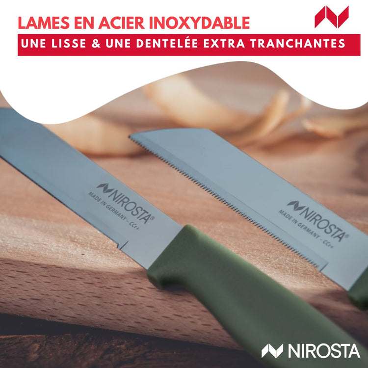 Set de 2 couteaux à légumes 19 cm Nirosta Elemental