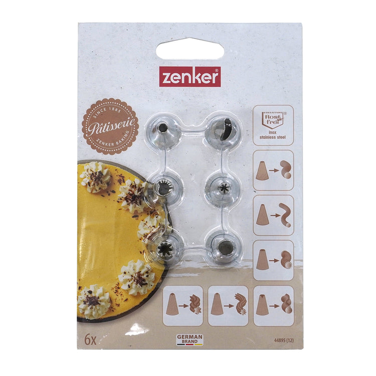 Lot de 6 douilles à pâtisserie en inox petit modèle Zenker Smart Pastry