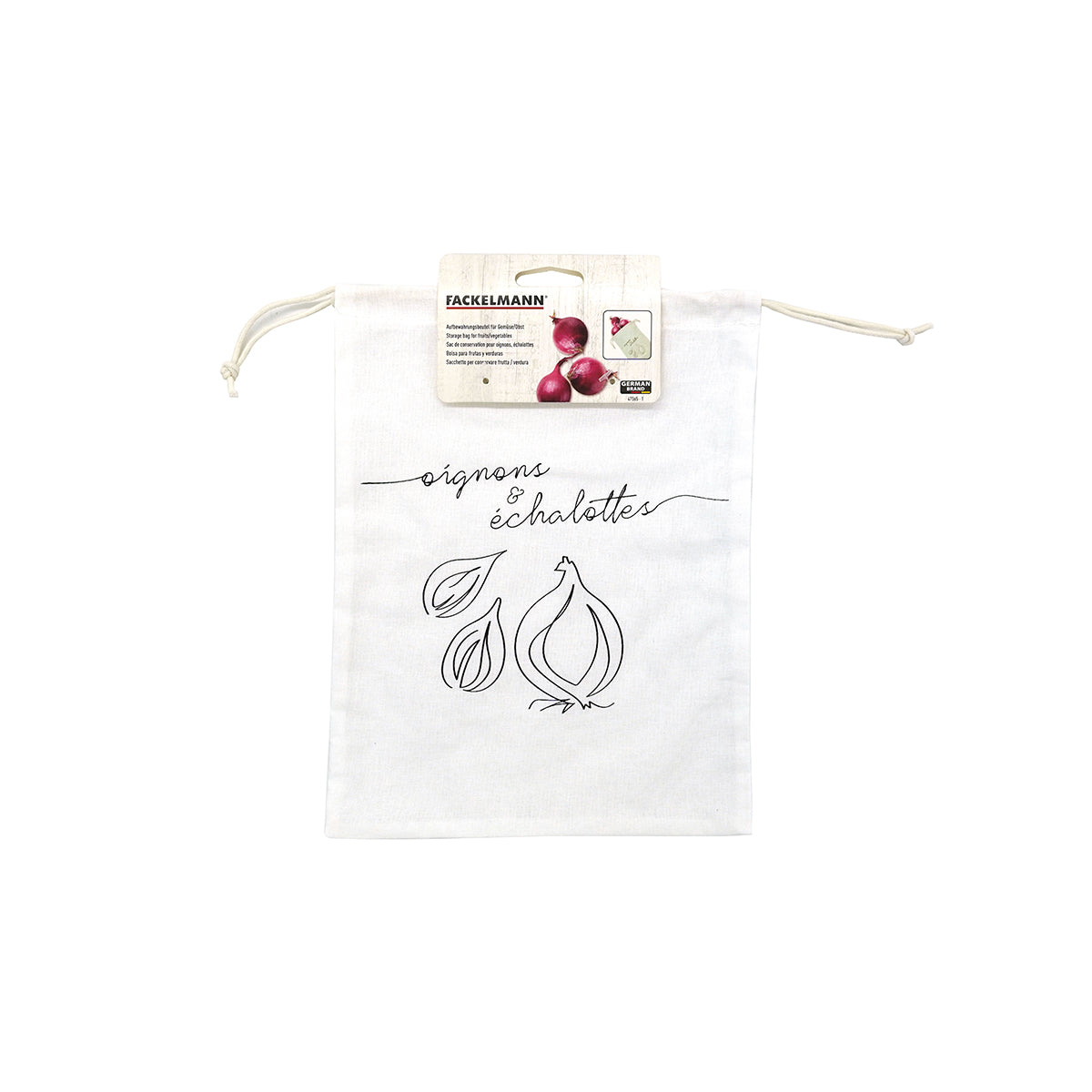 Sac de conservation pour oignons et échalottes en coton Fackelmann Eco Friendly