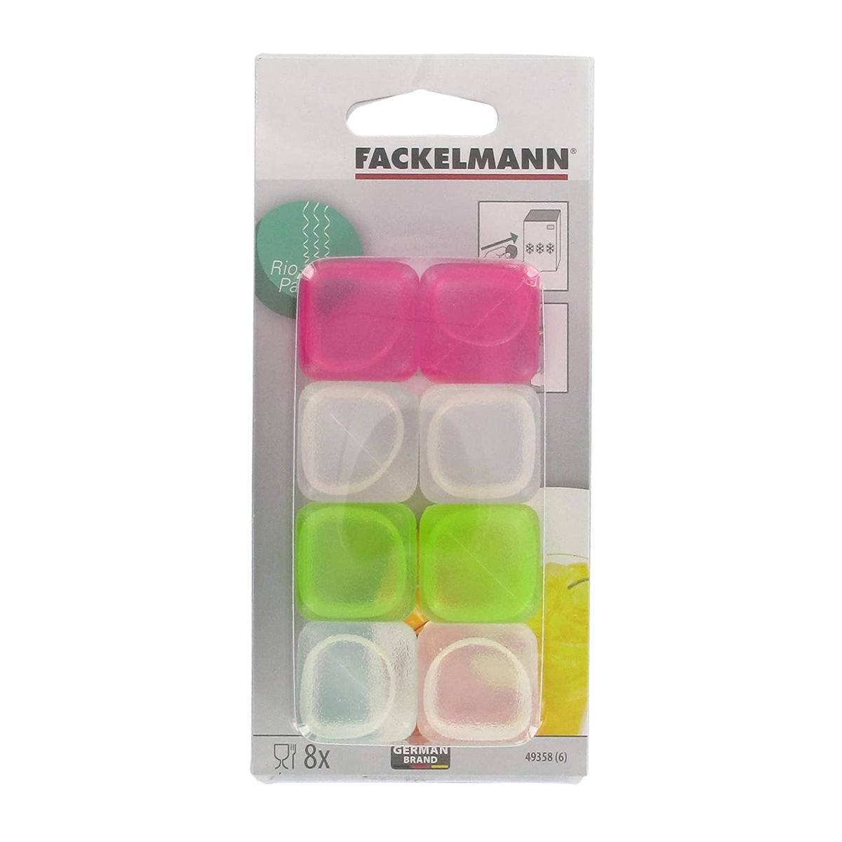 Lot de 8 glaçons réutilisables en plastique Multicolore Fackelmann