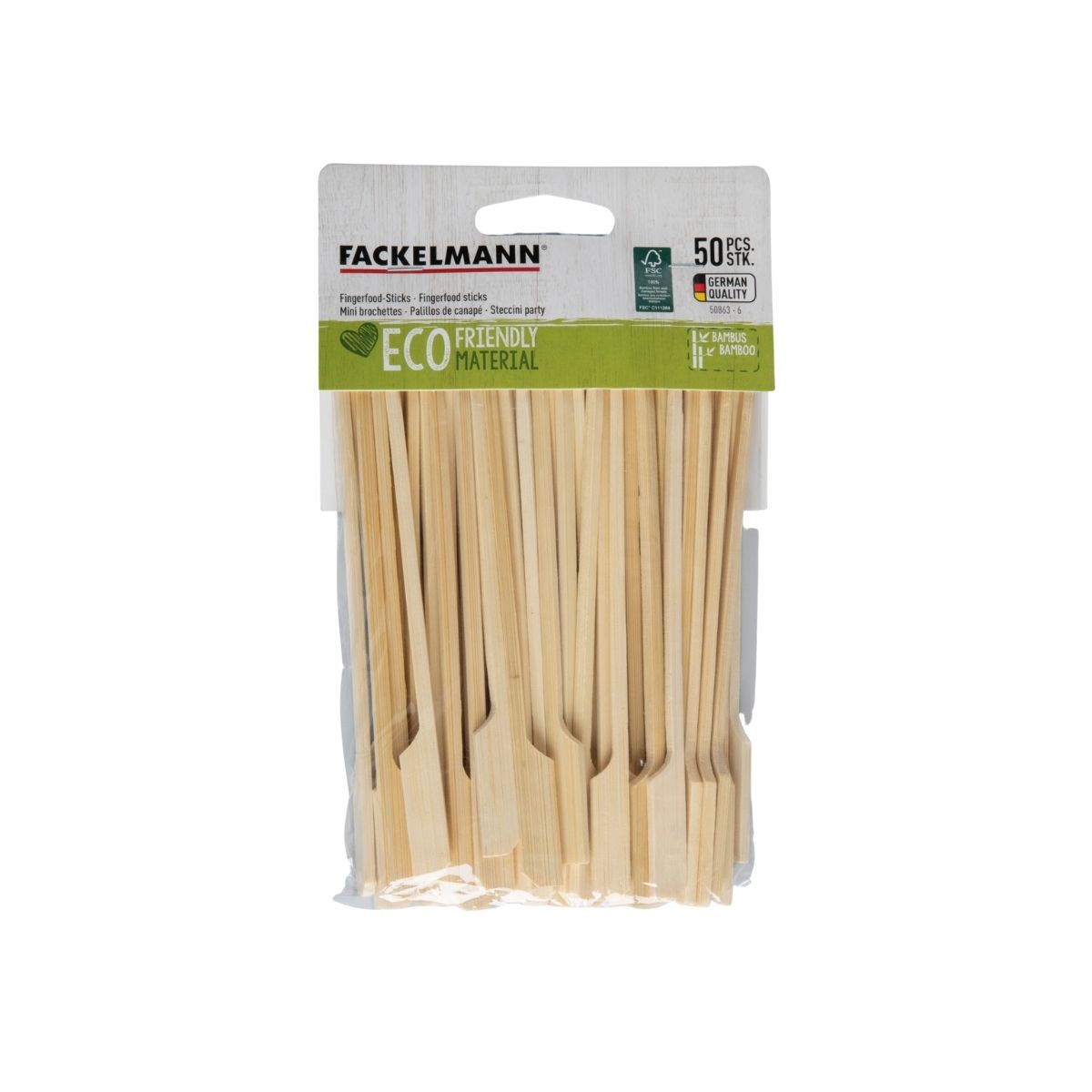 Lot de 50 piques à brochettes 15 cm en bambou FSC Fackelmann Basic