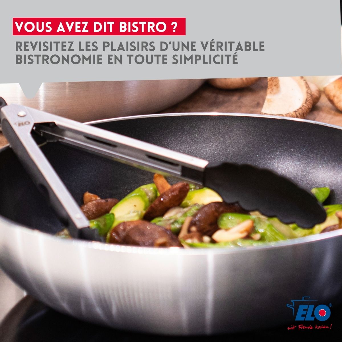 Poêle de cuisson avec revêtement céramique sans PFAS 32 cm Bistro Line Elo