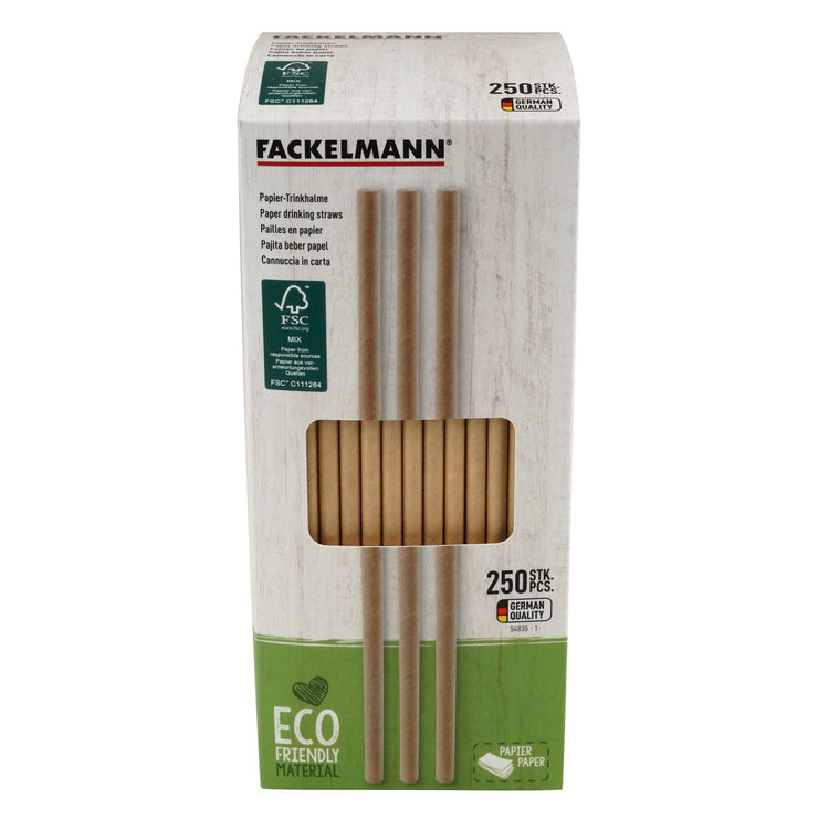 Boite de 250 pailles en papier brun Fackelmann Eco Friendly