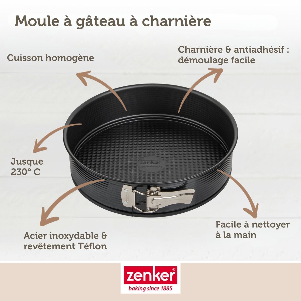 Moule à manqué à charnière 26 cm Zenker Black Metallic