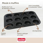 Moule 12 muffins Zenker Black Metallic