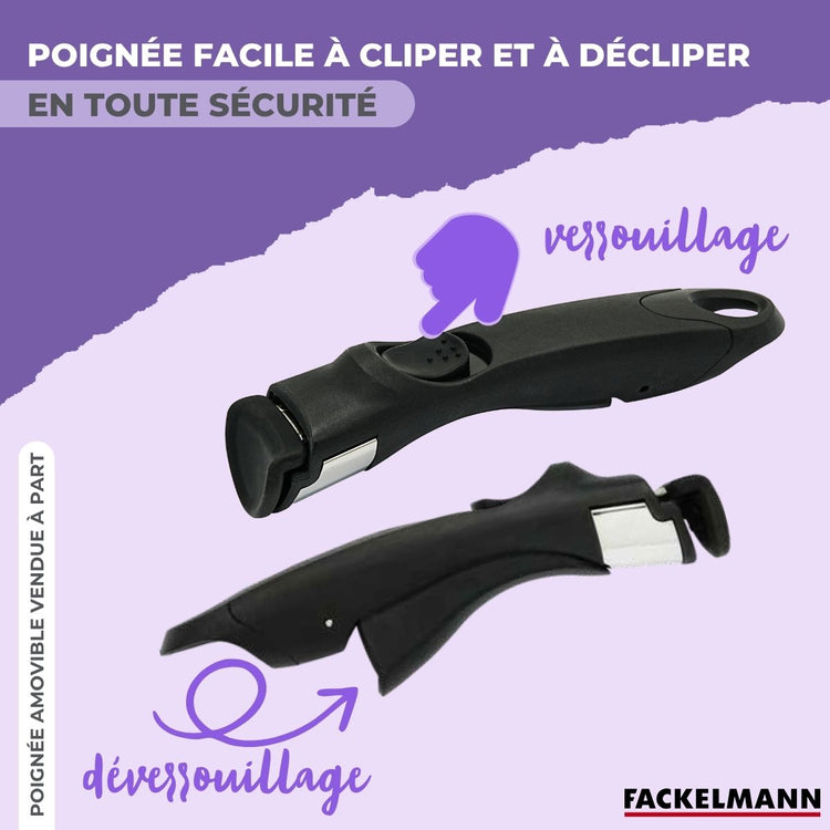 Lot de 3 poêles en inox 20 cm 24 cm 28 cm Fackelmann InoGrip