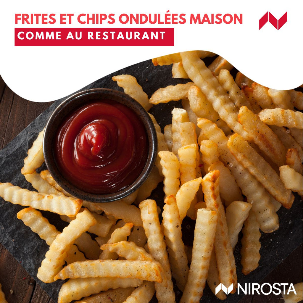 Couteau à lame ondulée pour frites, légumes et fruits Nirosta