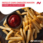 Couteau à lame ondulée pour frites, légumes et fruits Nirosta