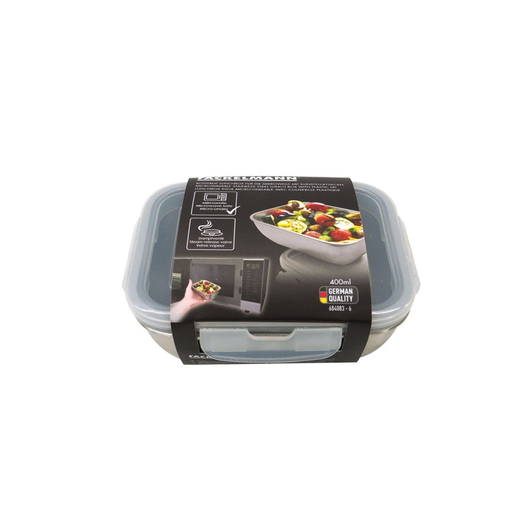 Lunch box inox 400 ml allant au microonde avec couvercle Fackelmann