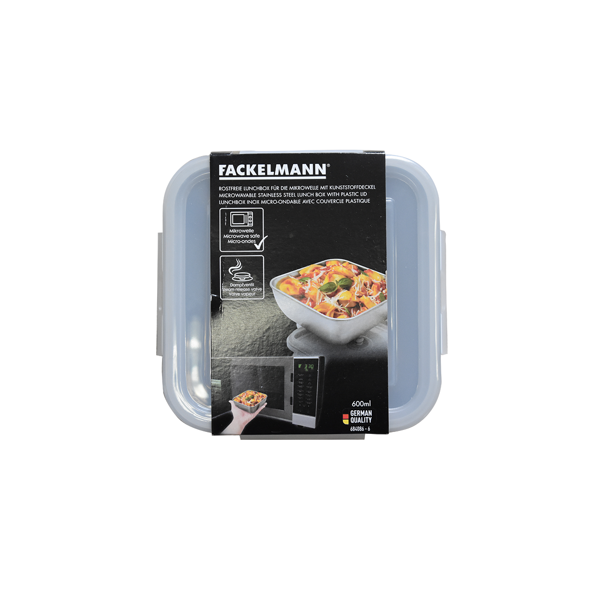 Lunch box en inox avec couvercle à clips 600 ml Fackelmann Move