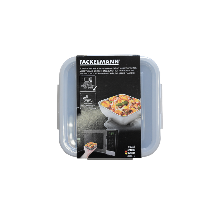 Lunch box en inox avec couvercle à clips 600 ml Fackelmann Move