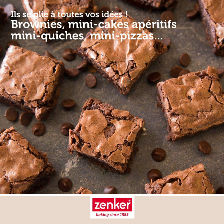 Moule à gâteaux 12 carrés en silicone fibre de verre Zenker