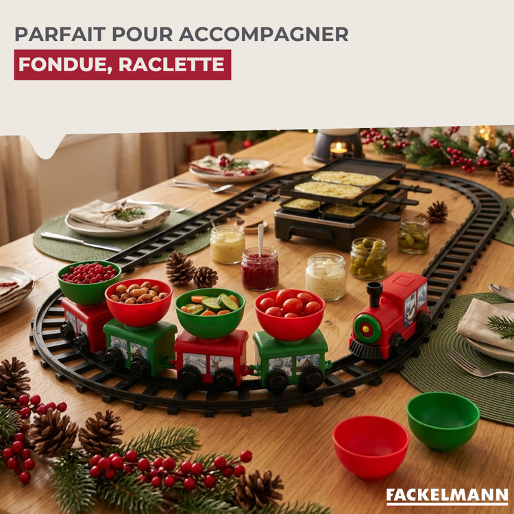 Décoration de Noël Train de table pour apéritif, fondue savoyarde Fackelmann