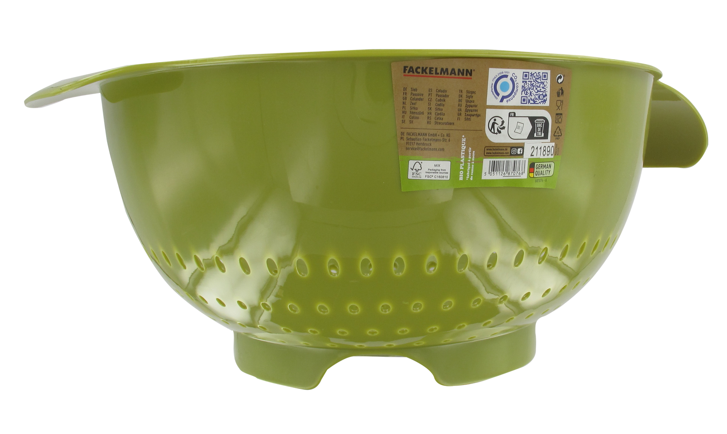 Passoire en plastique vert 23 cm de diamètre Fackelmann Zéro