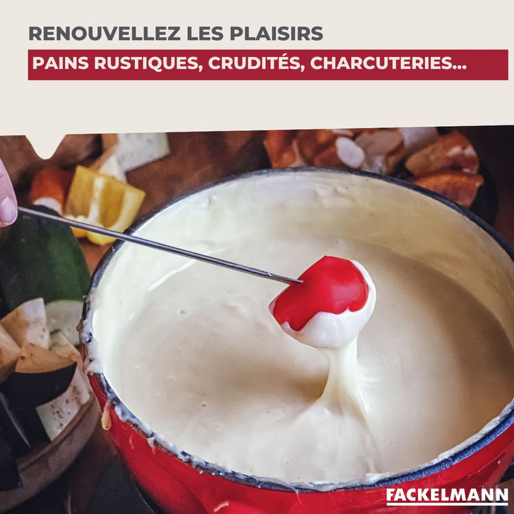 Set à fondue au fromage 2 personnes fonte émaillée Fackelmann