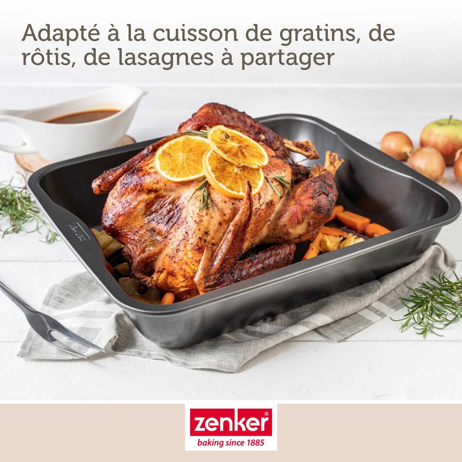 Plat à four XXL rectangle en acier émaillé Spécial cooking