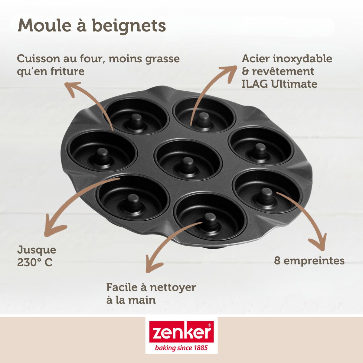 Moule pour 8 beignets au four Zenker Black Metallic