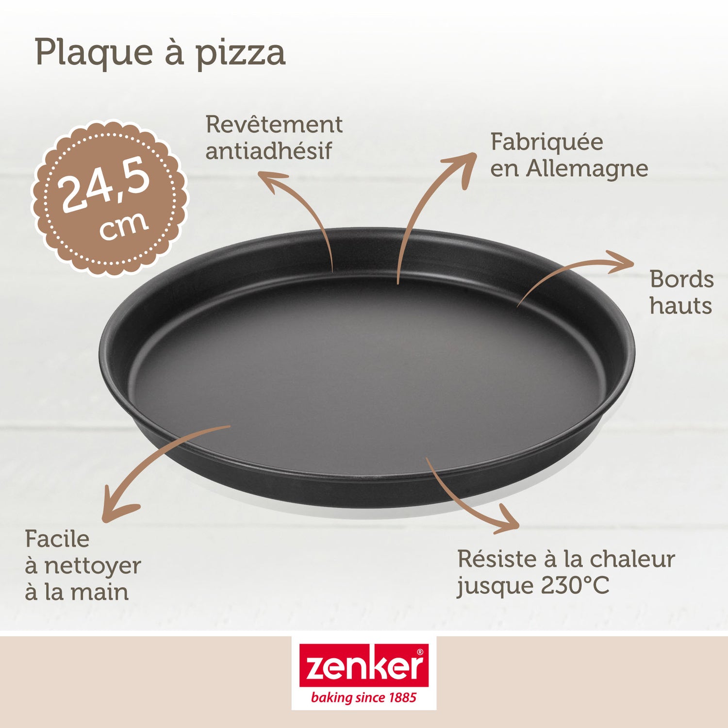 Plaque à pizza 24,5 cm Zenker Spécial Countries