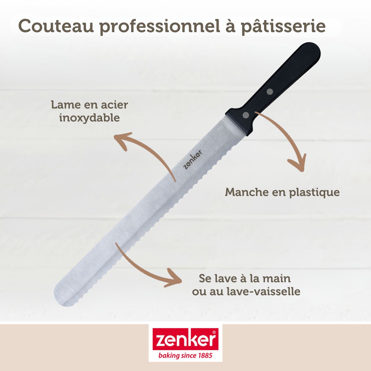 Couteau professionnel pour gâteau Zenker