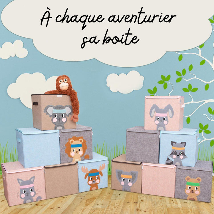 Boîte de rangement "lion" avec couvercle, compatible avec l'étagère IKEA KALLAX Lifeney