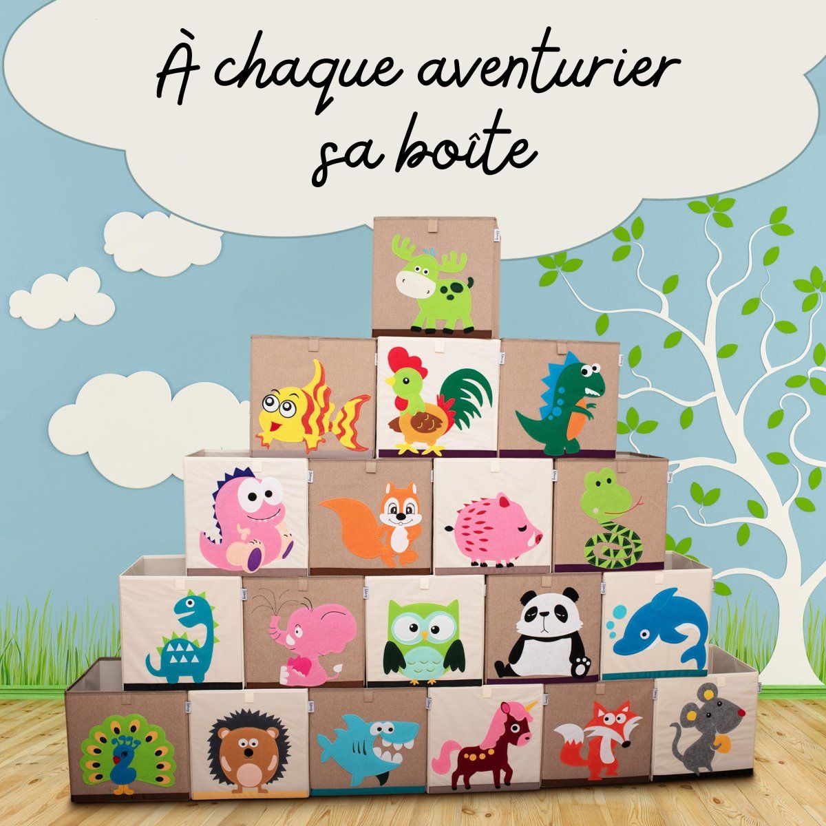 Boîte de rangement "éléphant rose" , compatible avec l'étagère IKEA KALLAX Lifeney
