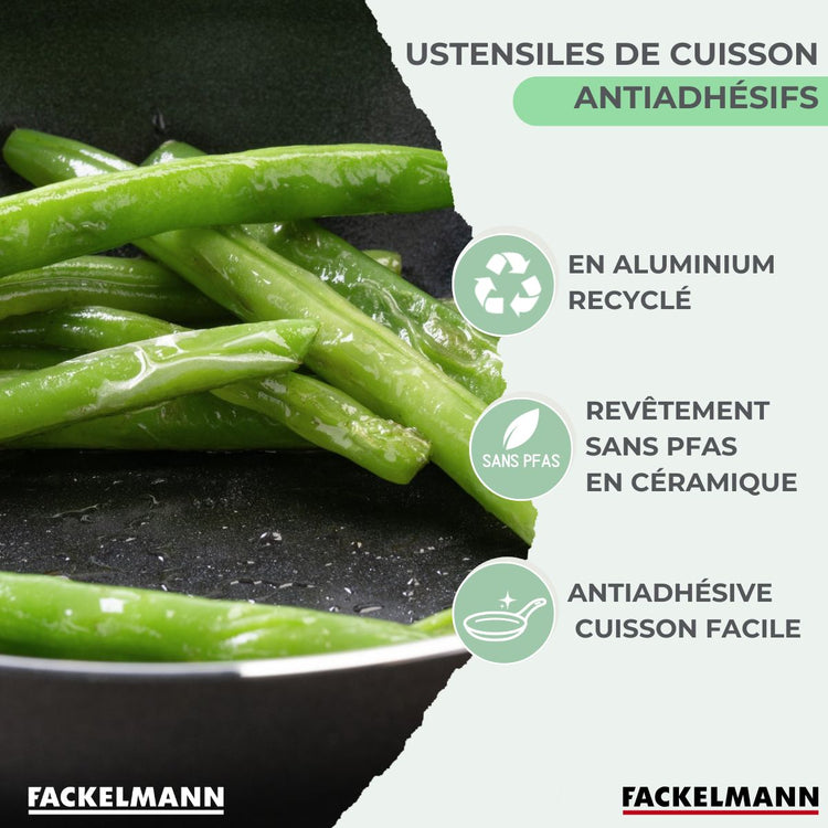 Set de 1 poêle 16 cm, 3 casseroles antiadhésives céramique 16, 18 et 20 cm et 6 ustensiles Fackelmann Brandao