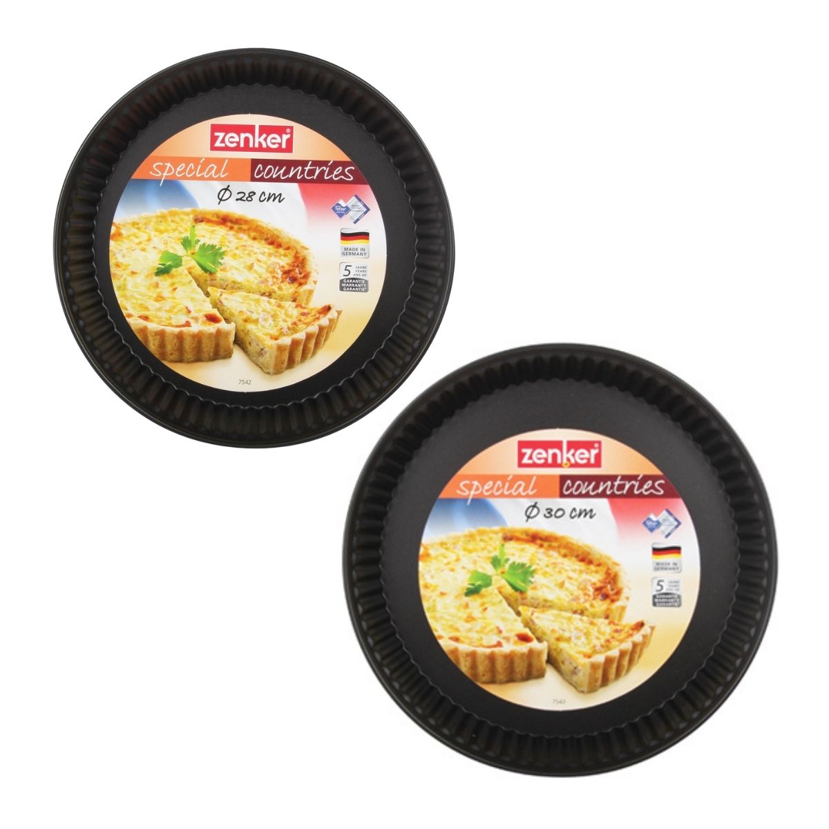 Set de 2 moules à tartes ou quiches de 28 cm et 30 cm Zenker Spécial Countries