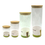 Set de 4 boîtes de conservation en verre avec couvercle en Bambou Fackelmann Eco Friendly