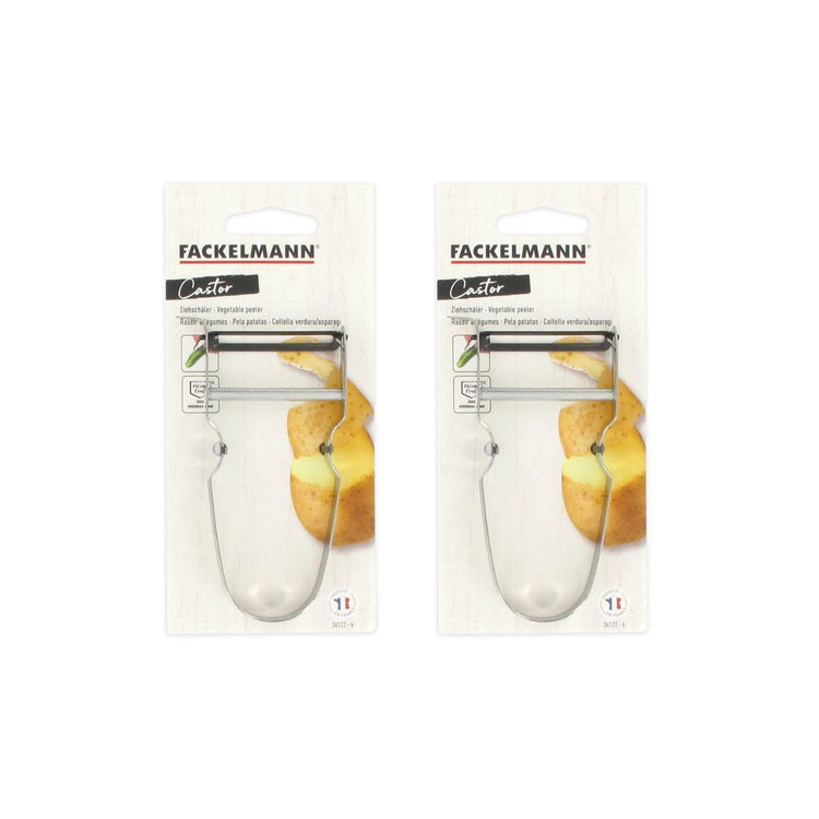 Lot de 2 rasoirs à légumes Castor en inox Fackelmann