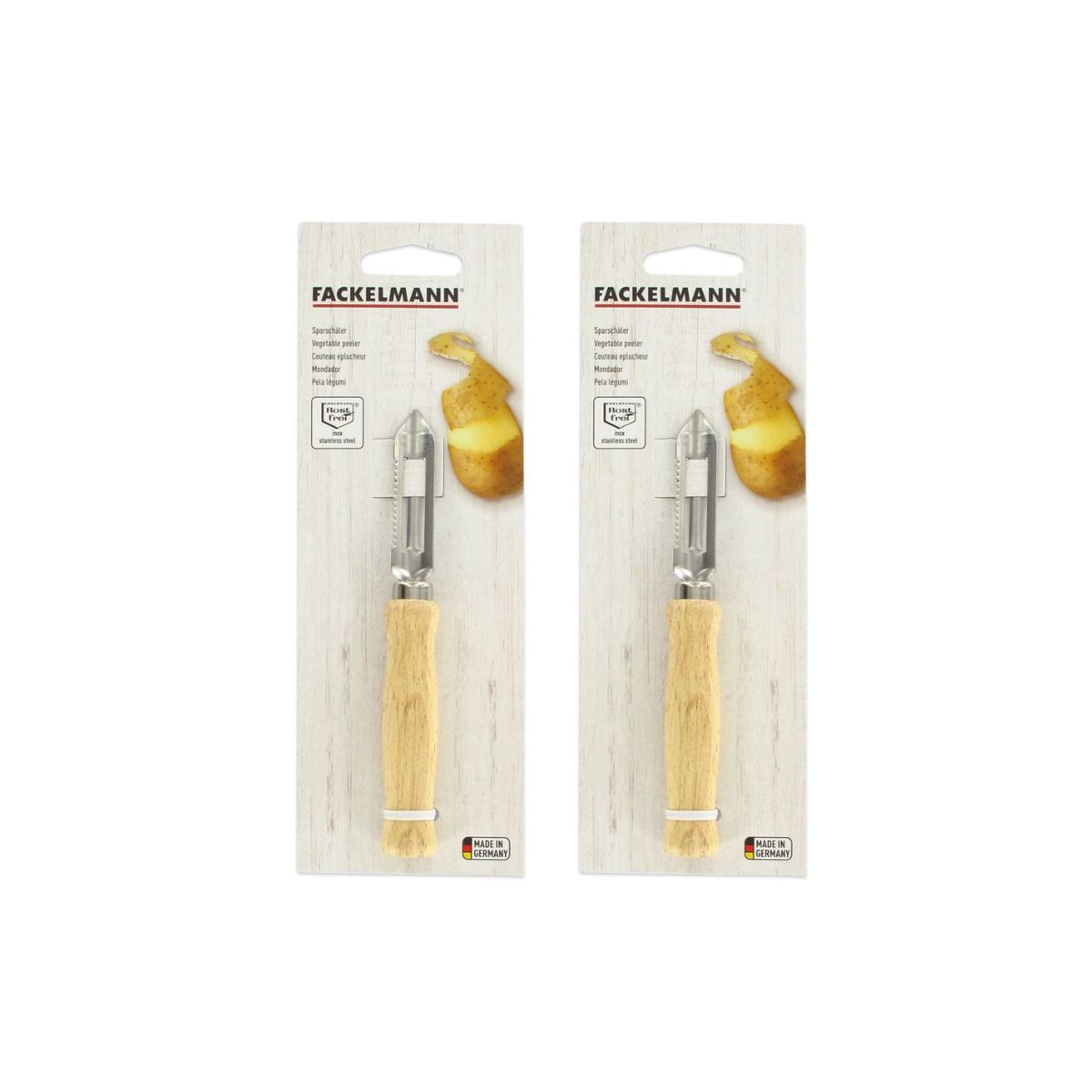Lot de 2 éplucheurs à asperges manche en bois Fackelmann