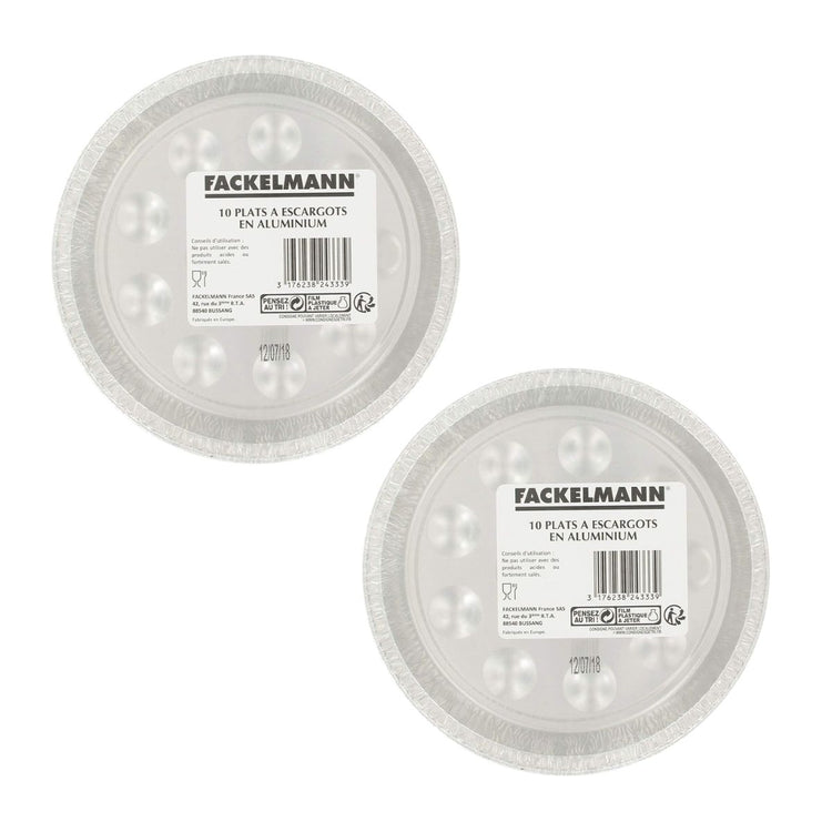 Lot de 2 packs de 10 plats à escargots en aluminium 2433350 Fackelmann