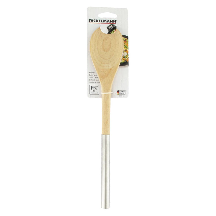 Ensemble de 2 Cuillères en bois manche inox 34 cm Fackelmann Boissellerie