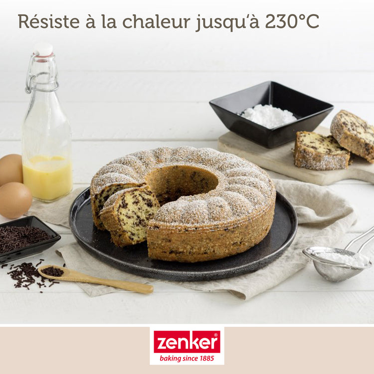 Ensemble de 2 Moules à manqué et à savarin double fond 26 cm Zenker Black Metallic
