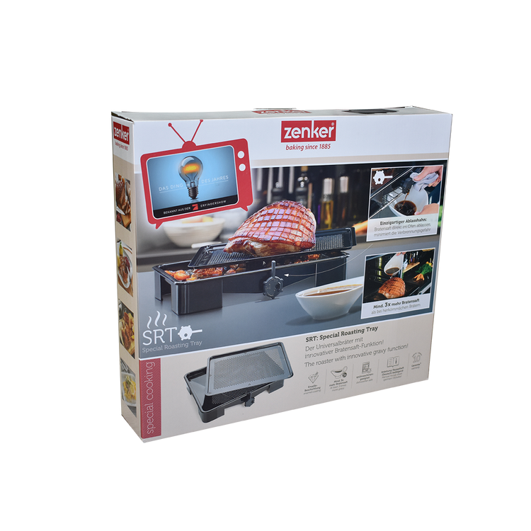 Ensemble de 2 Plats de cuisson four pour rôti avec bac de récupération du jus de 3 litres 39 x 33 cm Zenker Special Cooking