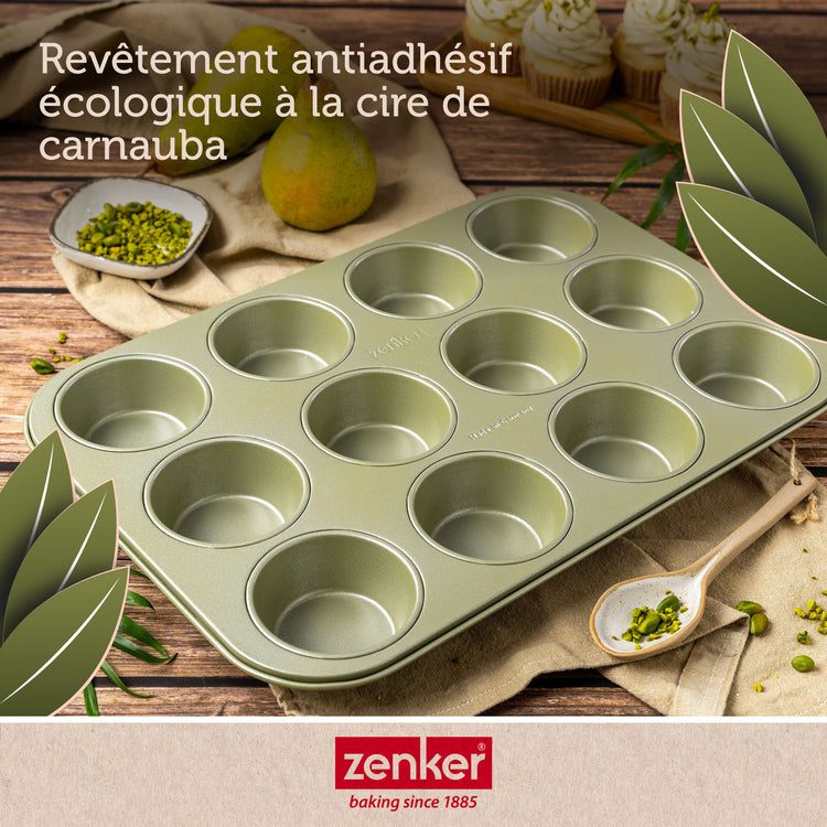 Ensemble de 2 Moules à muffins 12 empreintes 38 x 26 cm Zenker Green Vision