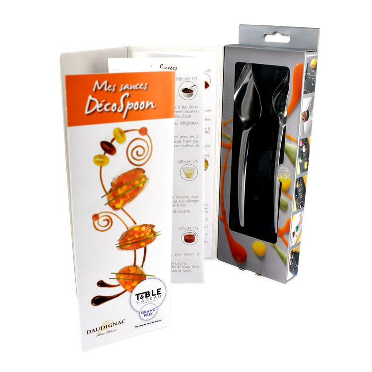 Lot de 2 cuillères plumes à décoration pâtissière Jean Daudignac
