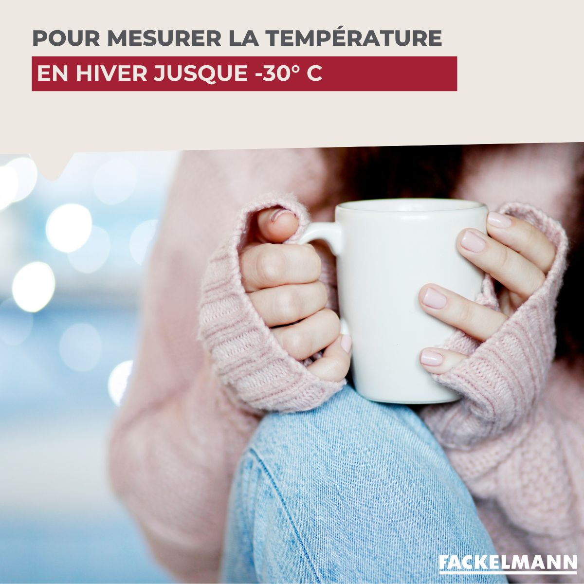 Thermomètre mural intérieur et extérieur en bois Fackelmann Tecno