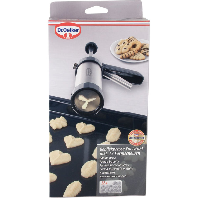 Presse-biscuit et 12 disques de motif Dr Oetker